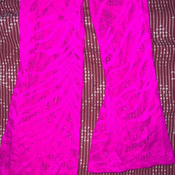 Beach Bunny Pink Lace Crop Top & Flare Pants - Picture 8 of 14